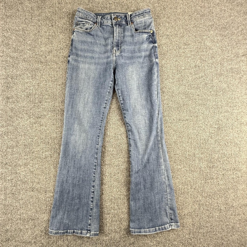 Cosmic Blue Love Jeans Womens 27 Light Wash Blue Mid Rise Stretch Bootcut Denim